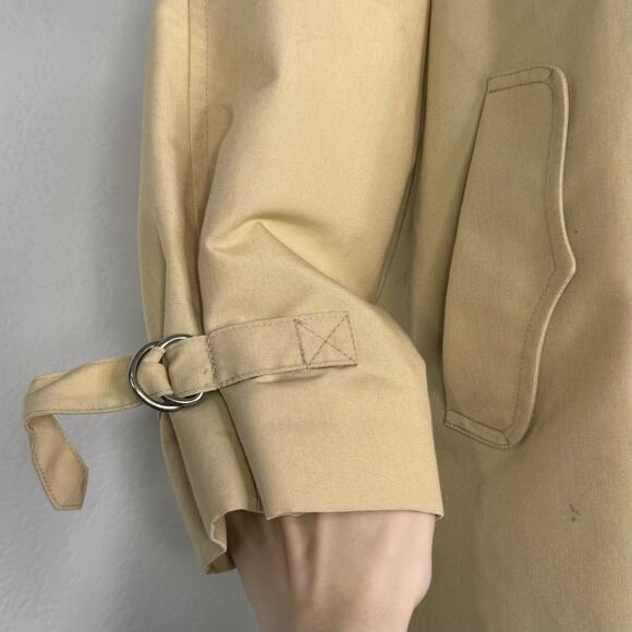 London Fog Size 16 Tan Short Trench Coat - Picture 4 of 8